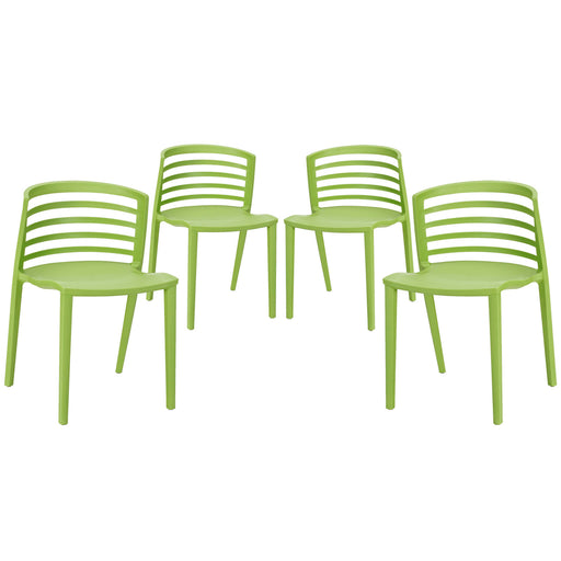 Curvy Dining Chairs Set of 4 1315-GRN