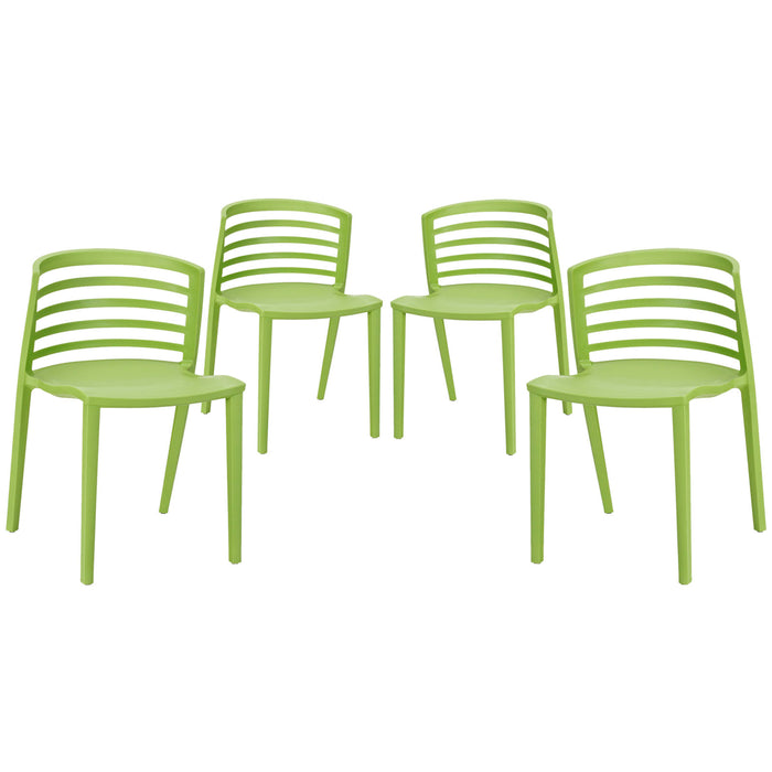 Curvy Dining Chairs Set of 4 1315-GRN