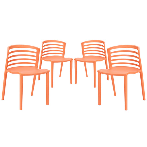 Curvy Dining Chairs Set of 4 1315-ORA