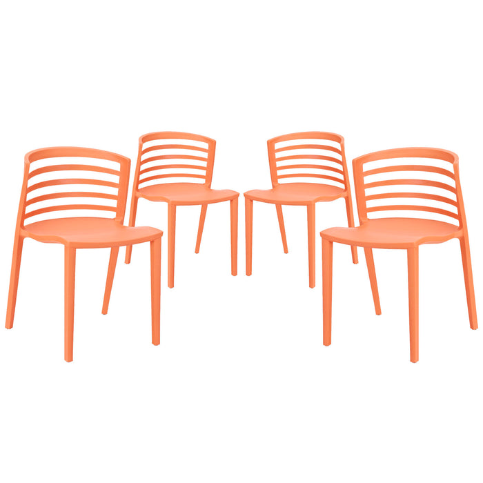 Curvy Dining Chairs Set of 4 1315-ORA