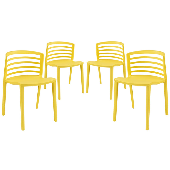 Curvy Dining Chairs Set of 4 1315-YLW