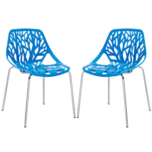 Stencil Dining Side Chair Set of 2 1317-BLU