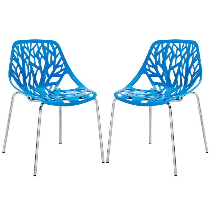 Stencil Dining Side Chair Set of 2 1317-BLU