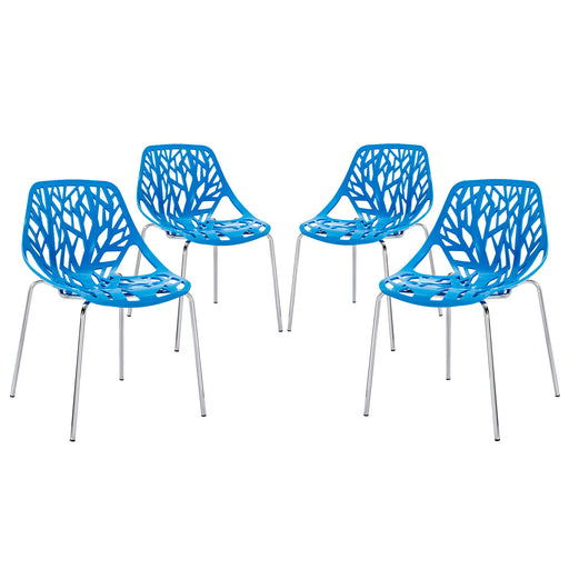 Stencil Dining Side Chair Set of 4 1318-BLU