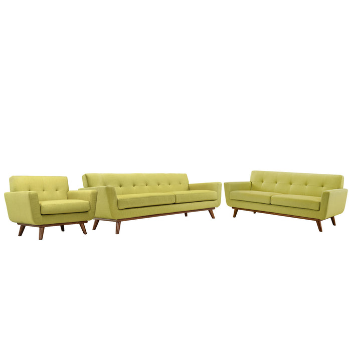 Engage Sofa Loveseat and Armchair Set of 3 1349-WHE