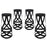 Ribbon Bar Stool Set of 4 1361-BLK