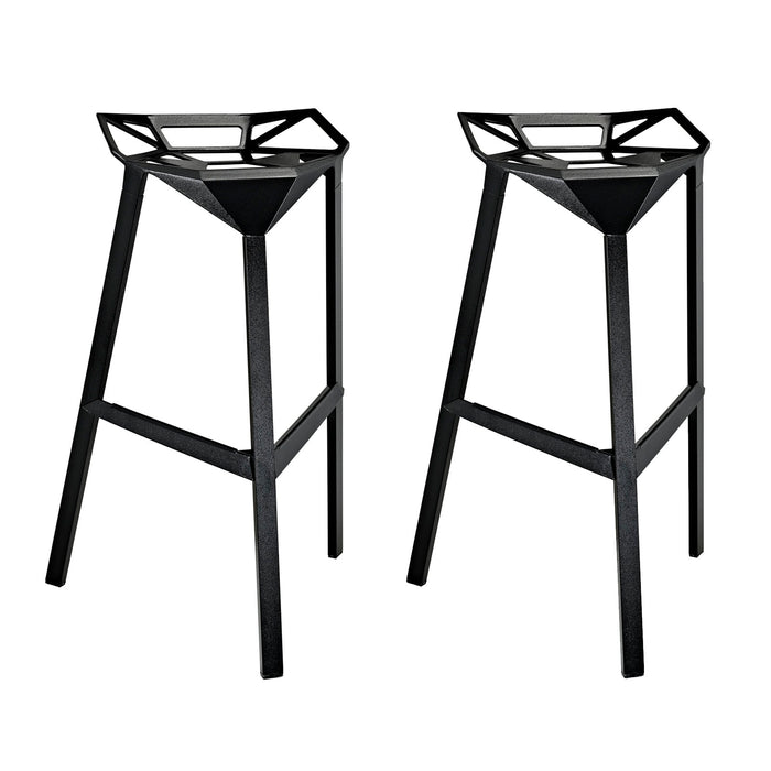 Launch Stacking Bar Stool Set of 2 1362-BLK