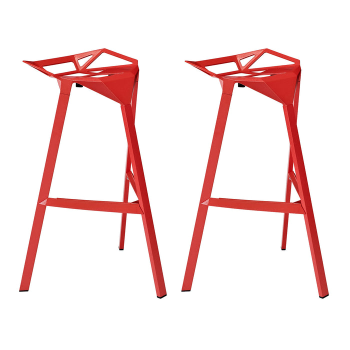 Launch Stacking Bar Stool Set of 2 1362-RED