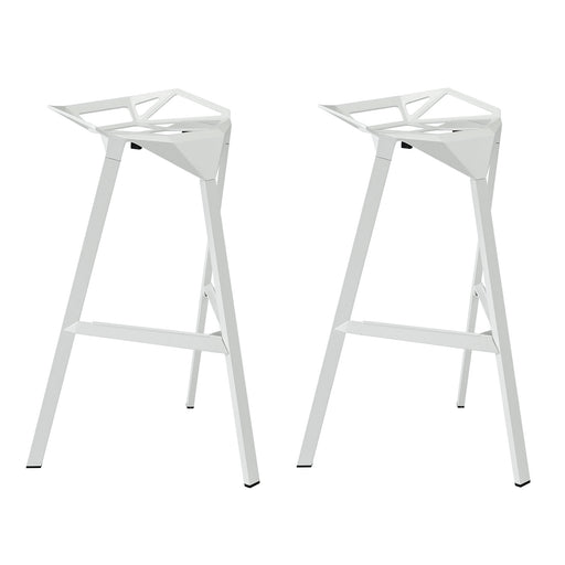 Launch Stacking Bar Stool Set of 2 1362-WHI