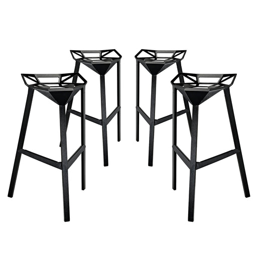 Launch Stacking Bar Stool Set of 4 1363-BLK