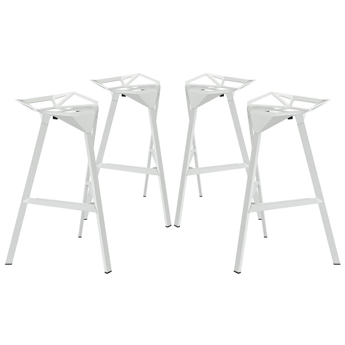 Launch Stacking Bar Stool Set of 4 1363-WHI