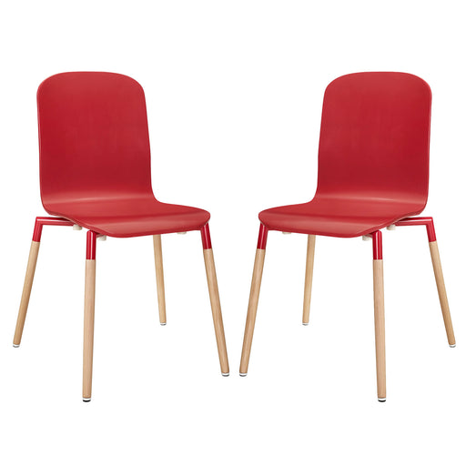 Stack Dining Chairs Wood Set of 2 1372-RED