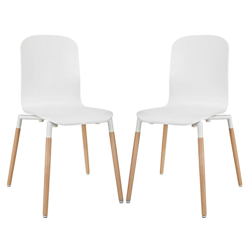 Stack Dining Chairs Wood Set of 2 1372-WHI