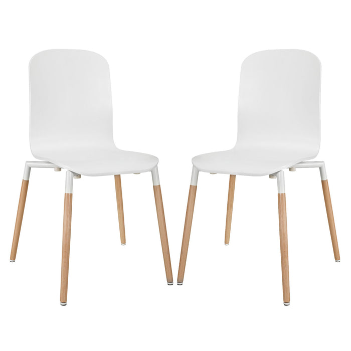 Stack Dining Chairs Wood Set of 2 1372-WHI