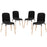 Stack Dining Chairs Wood Set of 4 1373-BLK