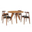 Stalwart Dining Chairs and Table Set of 5 1379-WAL-DWL-BLK