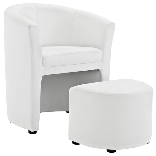 Divulge Armchair and Ottoman 1407-WHI