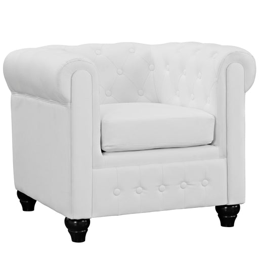 Earl Upholstered Vinyl Armchair 1409-WHI