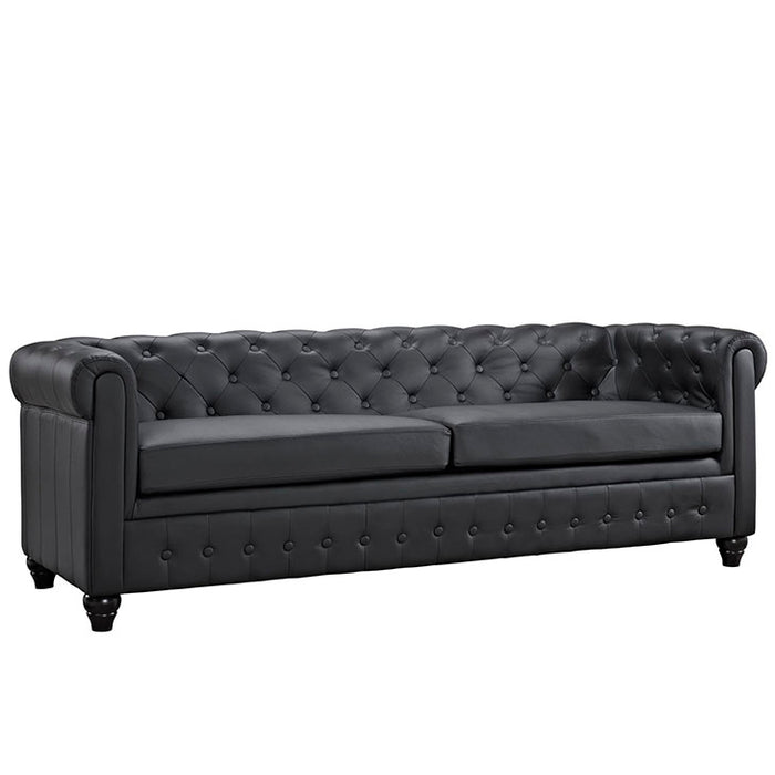 Earl Upholstered Vinyl Sofa 1413-BLK