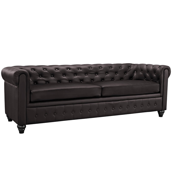 Earl Upholstered Vinyl Sofa 1413-BRN