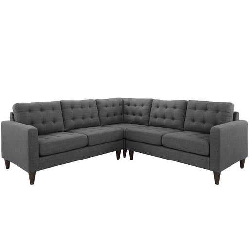 Empress 3 Piece Upholstered Fabric Sectional Sofa Set 1417-DOR