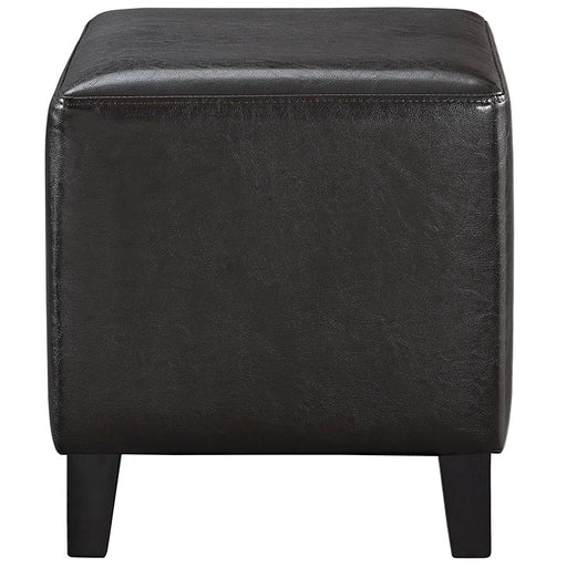 Lodge Upholstered Vinyl Ottoman 1428-BRN