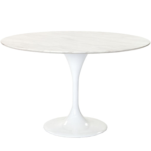 Lippa 48" Round Marble Dining Table 143-WHI