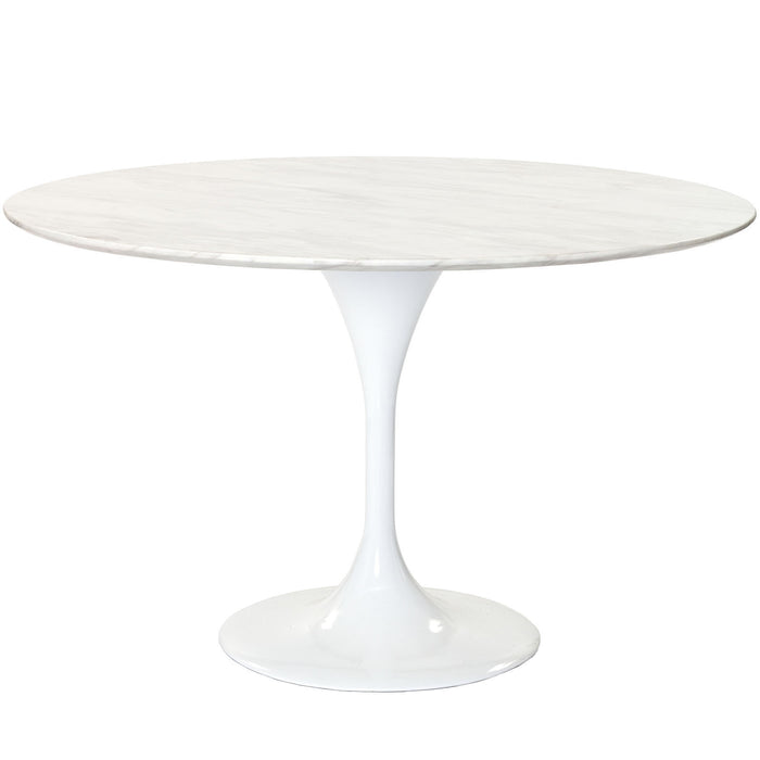 Lippa 48" Round Marble Dining Table 143-WHI