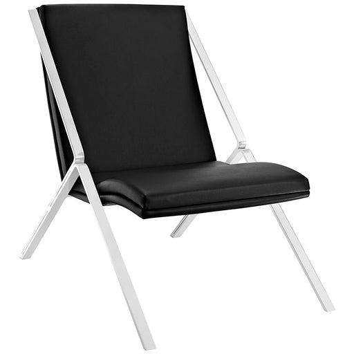 Swing Upholstered Vinyl Lounge Chair 1436-BLK