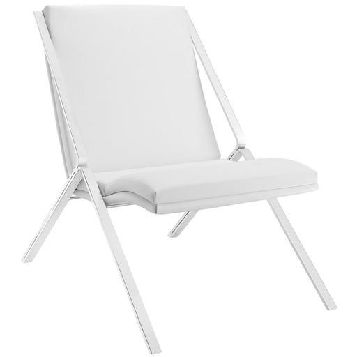 Swing Upholstered Vinyl Lounge Chair 1436-WHI