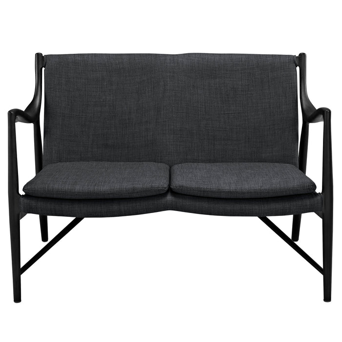 Makeshift Upholstered Loveseat 1441-BLK-GRY