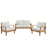 Marina 3 Piece Outdoor Patio Teak Sofa Set 1470-NAT-WHI-SET