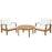 Marina 3 Piece Outdoor Patio Teak Set 1475-NAT-WHI-SET