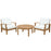 Marina 3 Piece Outdoor Patio Teak Sofa Set 1475-NAT-WHI-SET