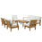 Marina 8 Piece Outdoor Patio Teak Set 1479-NAT-WHI-SET