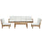 Marina 7 Piece Outdoor Patio Teak Sofa Set 1481-NAT-WHI-SET