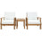 Marina 3 Piece Outdoor Patio Teak Set 1487-NAT-WHI-SET