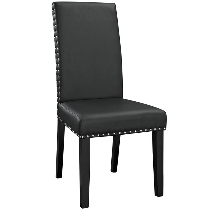 Parcel Dining Vinyl Side Chair 1491-BLK