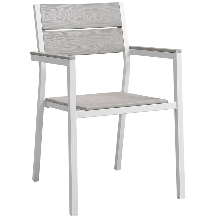 Maine Dining Outdoor Patio Armchair 1506-WHI-LGR