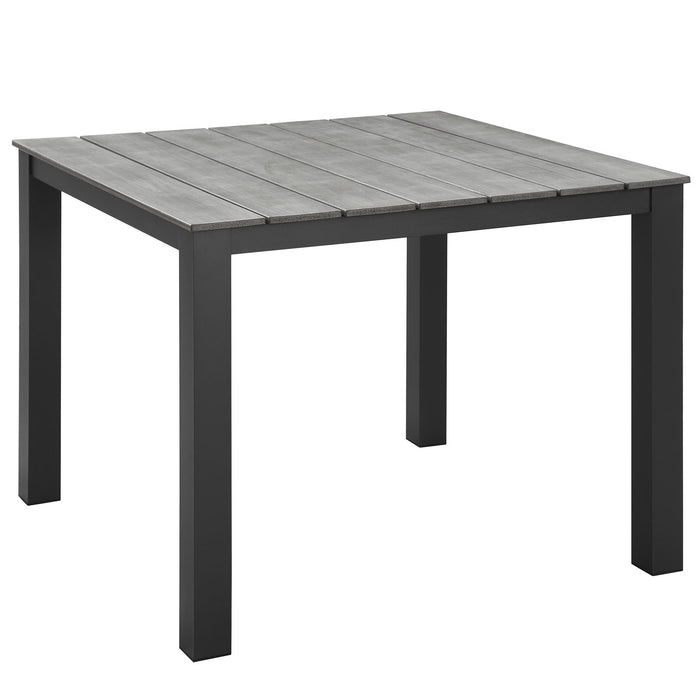 Maine 40" Outdoor Patio Dining Table 1507-BRN-GRY