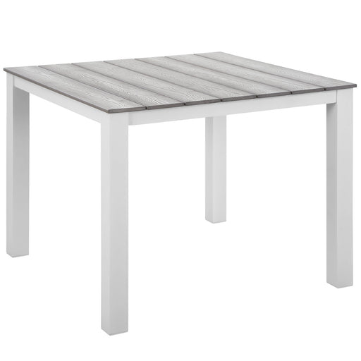 Maine 40" Outdoor Patio Dining Table 1507-WHI-LGR