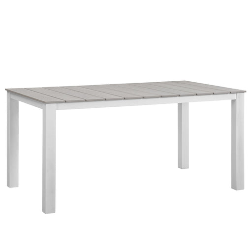 Maine 63" Outdoor Patio Dining Table 1508-WHI-LGR