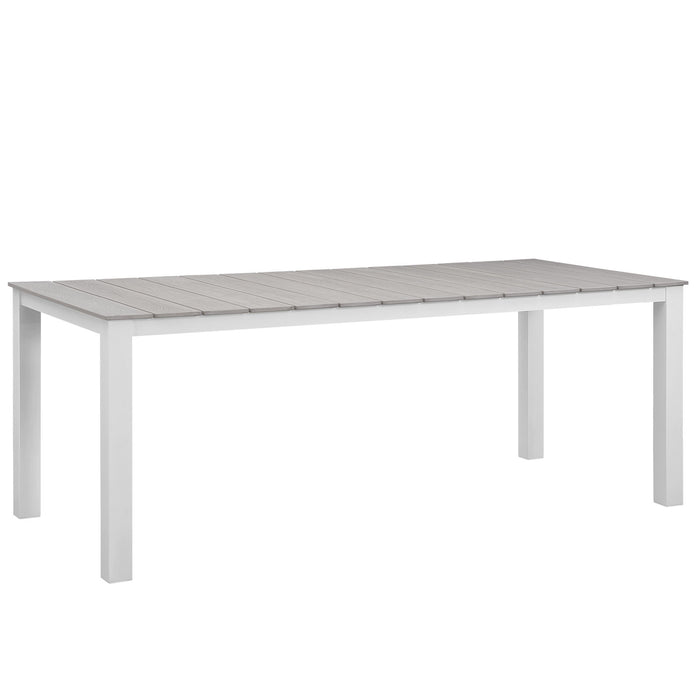 Maine 80" Outdoor Patio Dining Table 1509-WHI-LGR