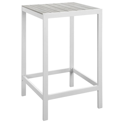 Maine Outdoor Patio Bar Table 1511-WHI-LGR