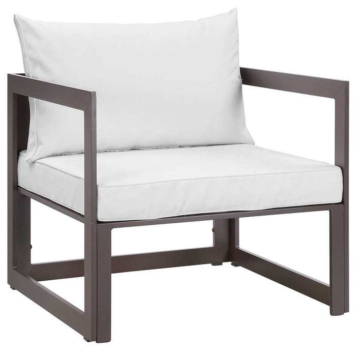 Fortuna Outdoor Patio Armchair 1517-BRN-WHI