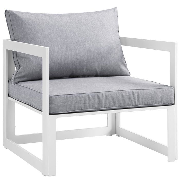 Fortuna Outdoor Patio Armchair 1517-WHI-GRY