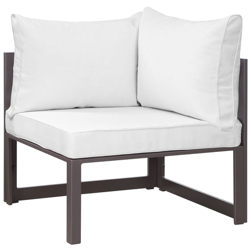 Fortuna Corner Outdoor Patio Armchair 1518-BRN-WHI