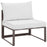 Fortuna Armless Outdoor Patio Sofa 1520-BRN-WHI