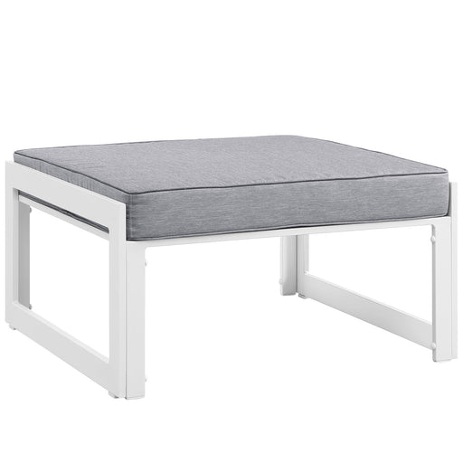 Fortuna Outdoor Patio Ottoman 1521-WHI-GRY