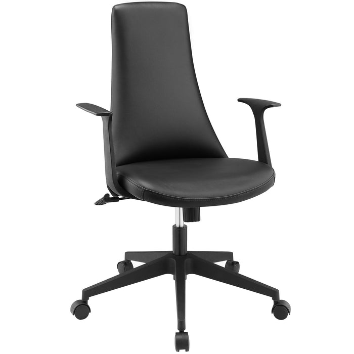 Fount Mid Back Vinyl Office Chair 1524-BLK